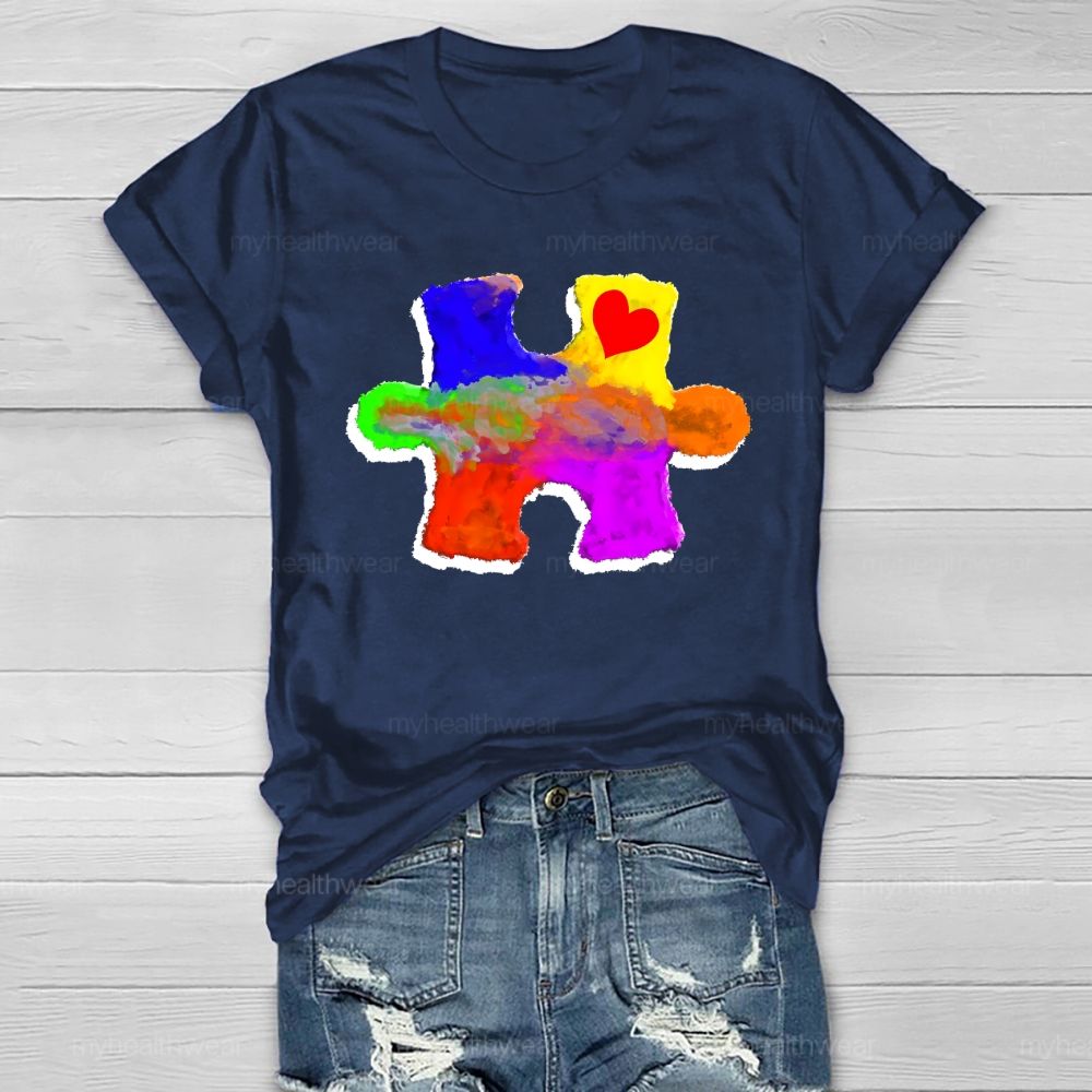 Colorful Puzzle Autism Healthwear T-shirt