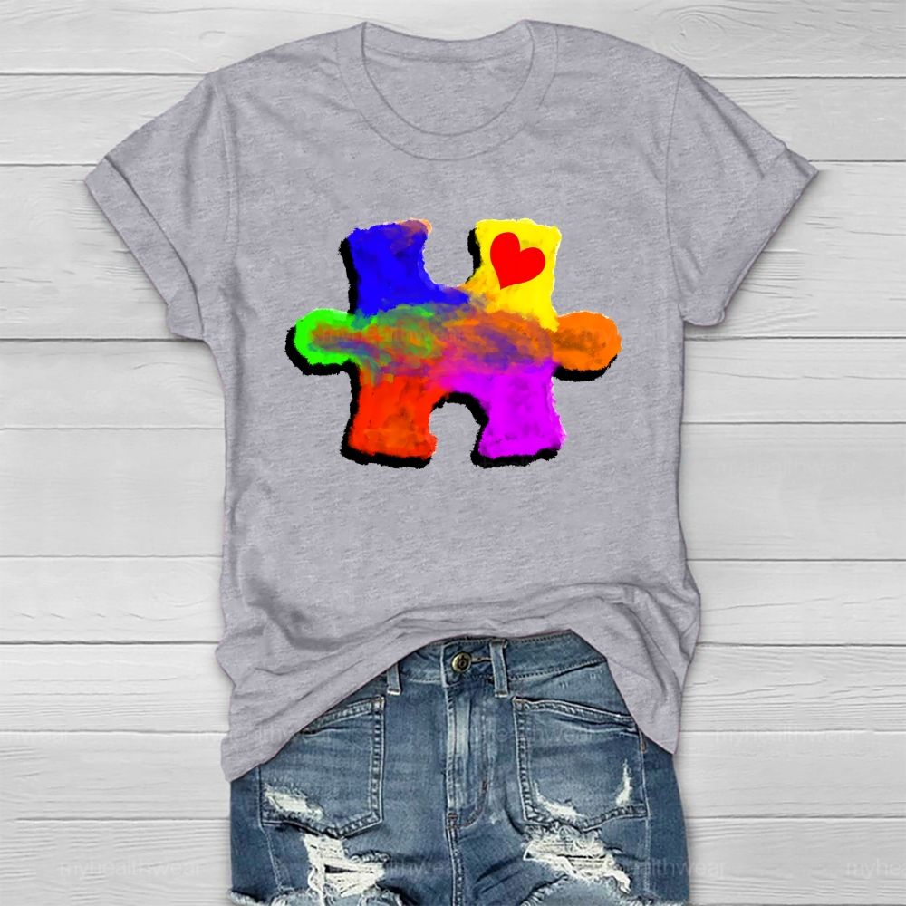 Colorful Puzzle Autism Healthwear T-shirt