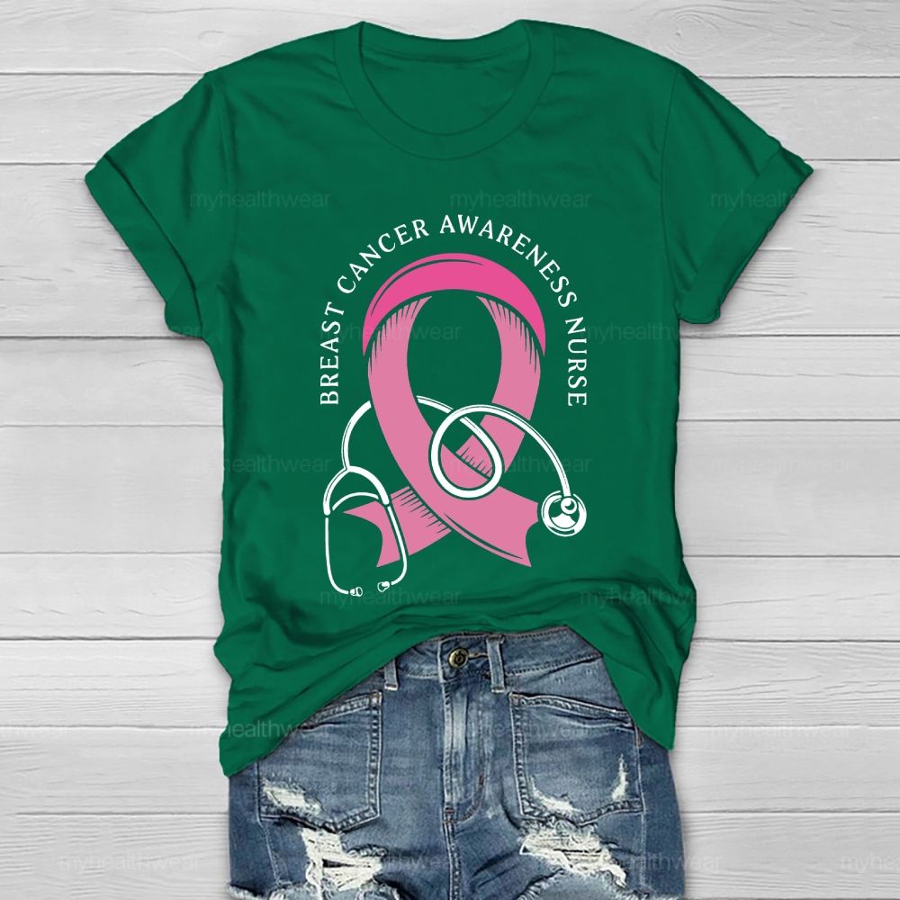 Breast Cancer Awareness Nurse Healthwear T-shirt