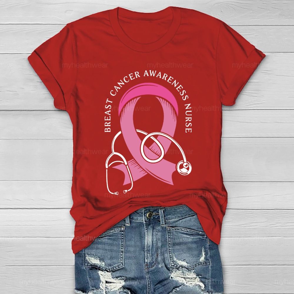 Breast Cancer Awareness Nurse Healthwear T-shirt
