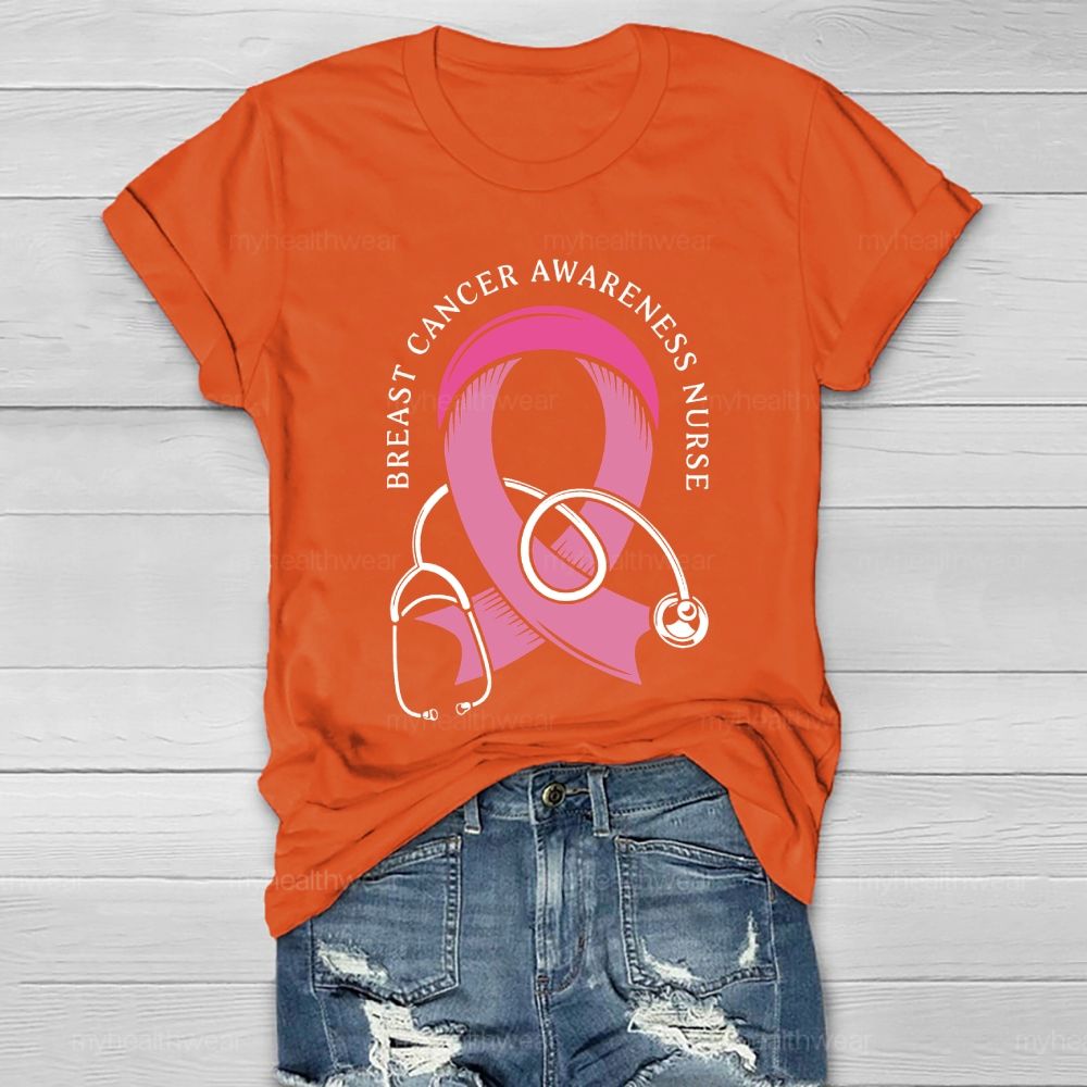 Breast Cancer Awareness Nurse Healthwear T-shirt
