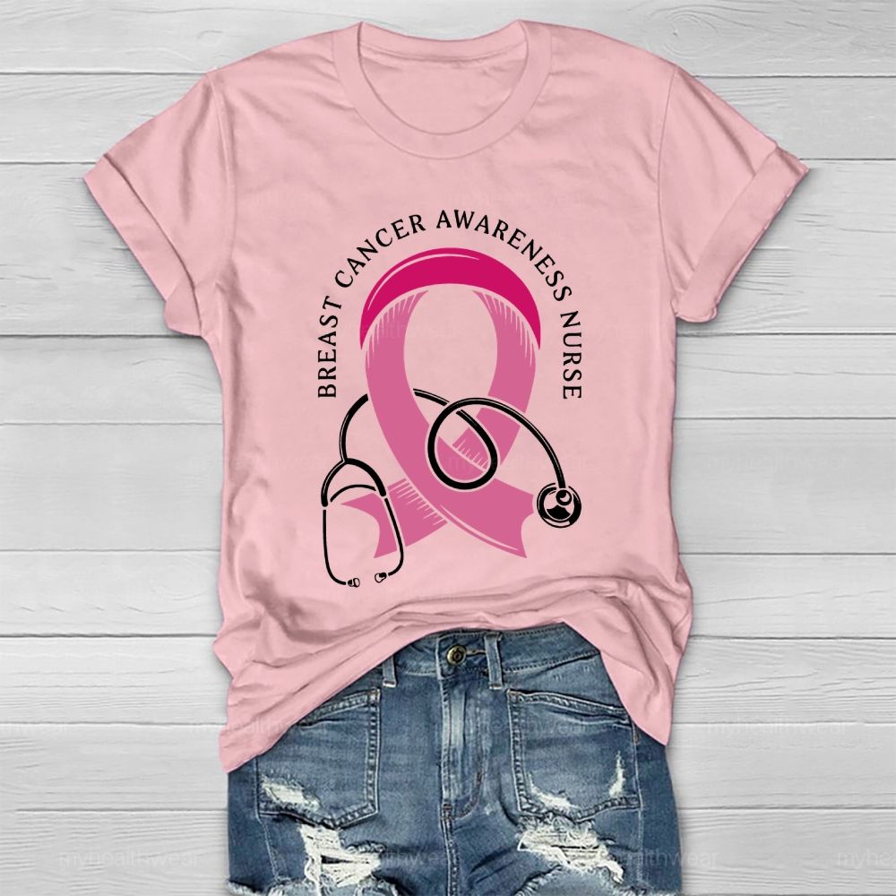 Breast Cancer Awareness Nurse Healthwear T-shirt