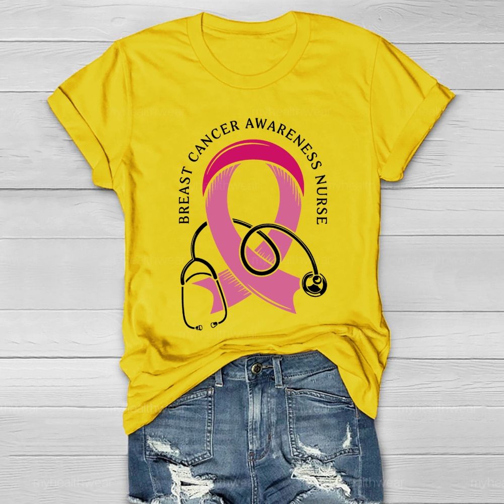 Breast Cancer Awareness Nurse Healthwear T-shirt