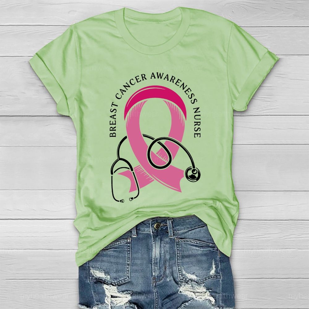 Breast Cancer Awareness Nurse Healthwear T-shirt