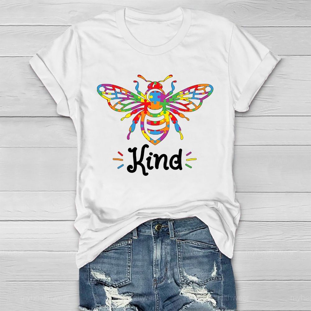 Bee Kind Colorful Letters Healthwear T-shirt