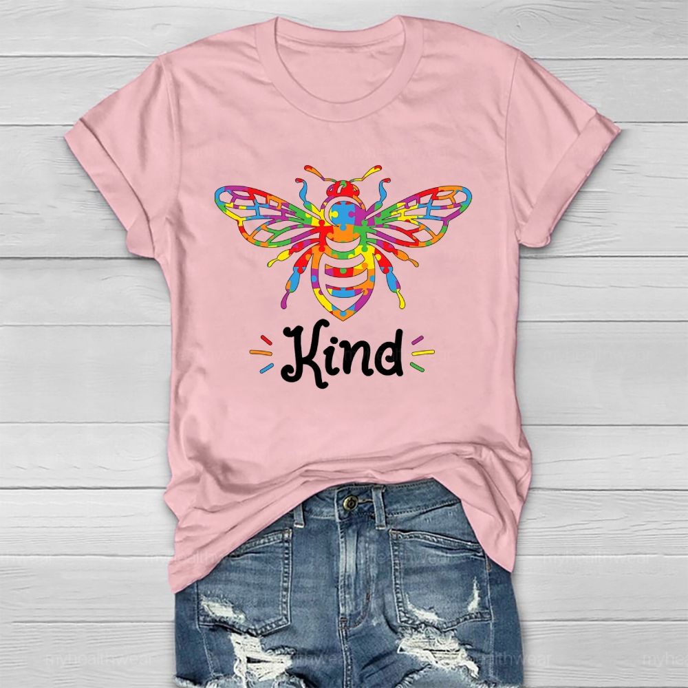 Bee Kind Colorful Letters Healthwear T-shirt
