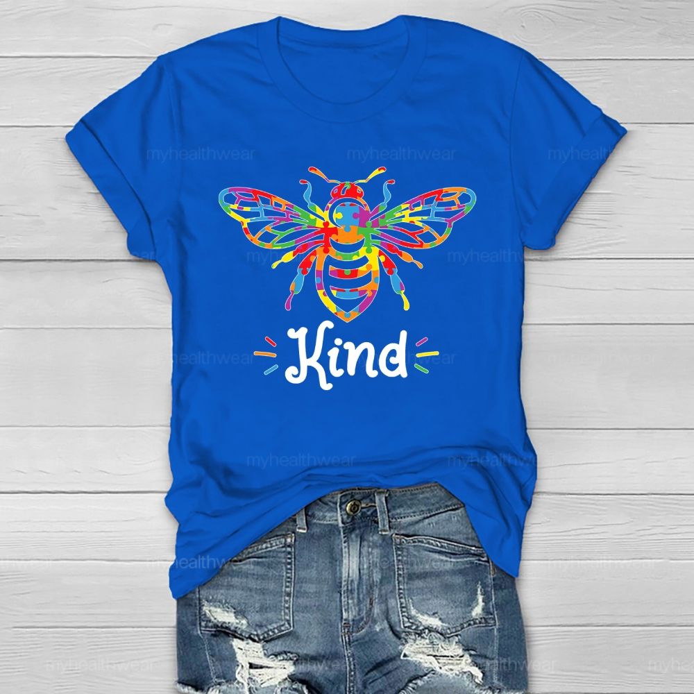 Bee Kind Colorful Letters Healthwear T-shirt