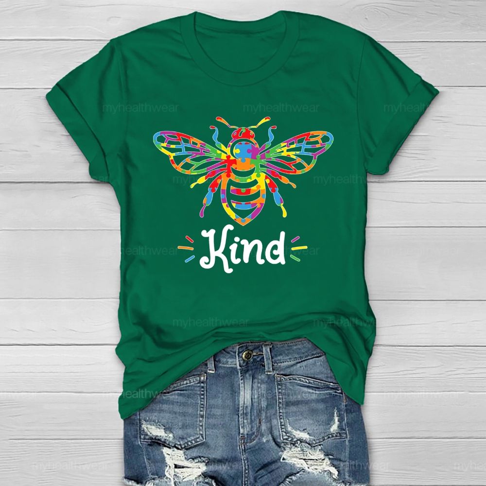 Bee Kind Colorful Letters Healthwear T-shirt