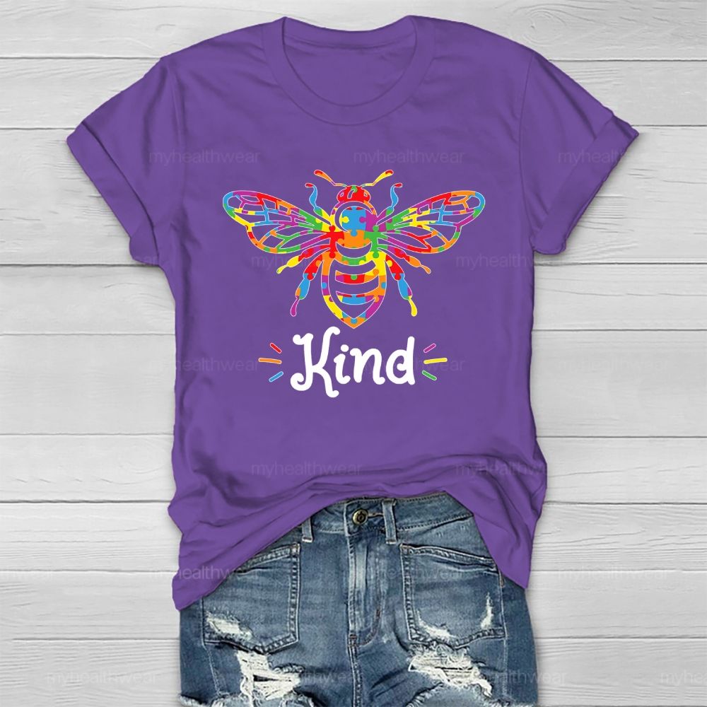 Bee Kind Colorful Letters Healthwear T-shirt