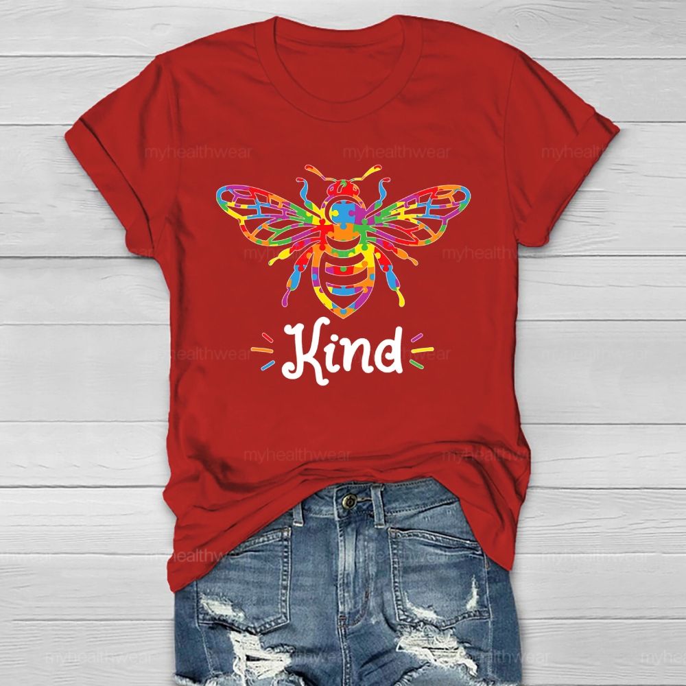 Bee Kind Colorful Letters Healthwear T-shirt
