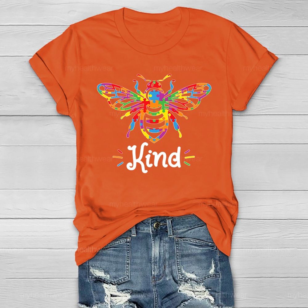 Bee Kind Colorful Letters Healthwear T-shirt