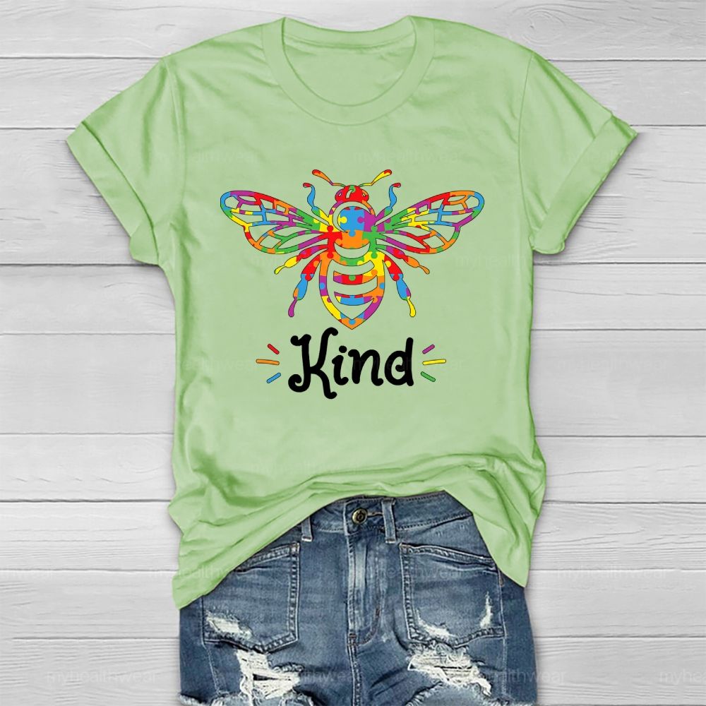Bee Kind Colorful Letters Healthwear T-shirt