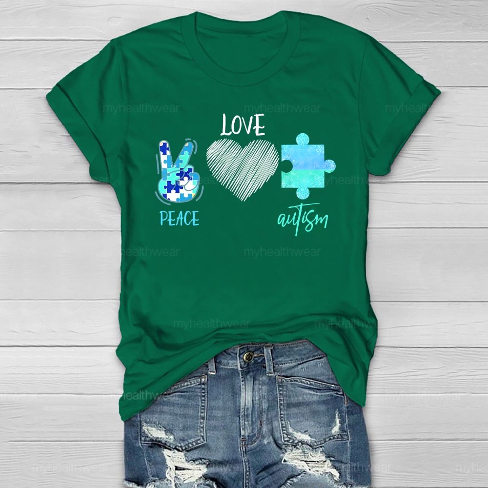 Peace Love Autism  Healthwear T-shirt