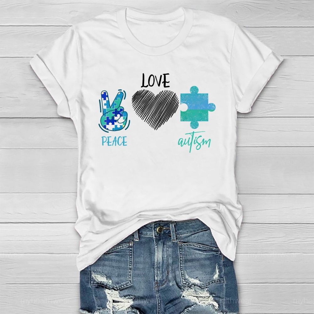 Peace Love Autism  Healthwear T-shirt