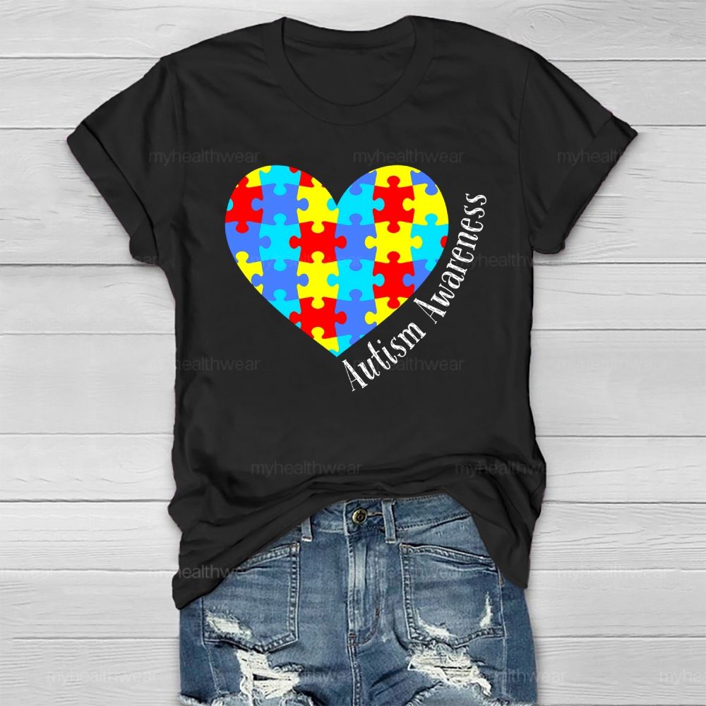Autism Colorful Puzzle Healthwear T-shirt