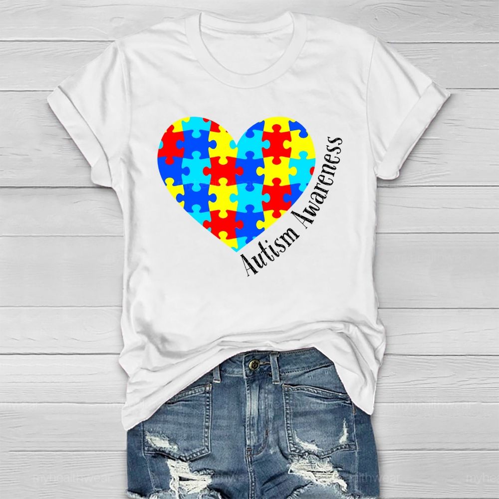 Autism Colorful Puzzle Healthwear T-shirt