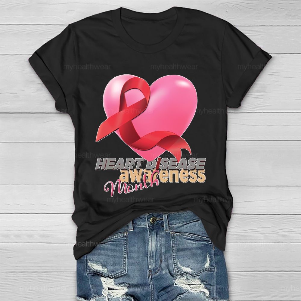 Heart Disease Awareness Month Healthwear T-shirt