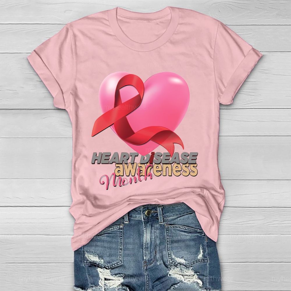 Heart Disease Awareness Month Healthwear T-shirt