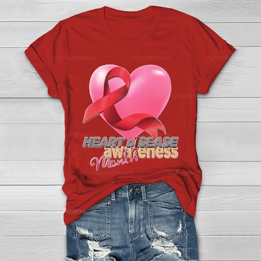 Heart Disease Awareness Month Healthwear T-shirt