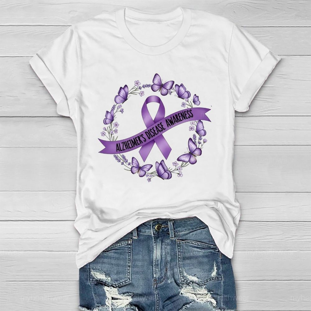 Alzheimer's Disease Awareness Butterfly Healthwear T-shirt