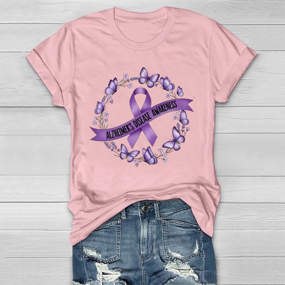 Alzheimer's Disease Awareness Butterfly Healthwear T-shirt