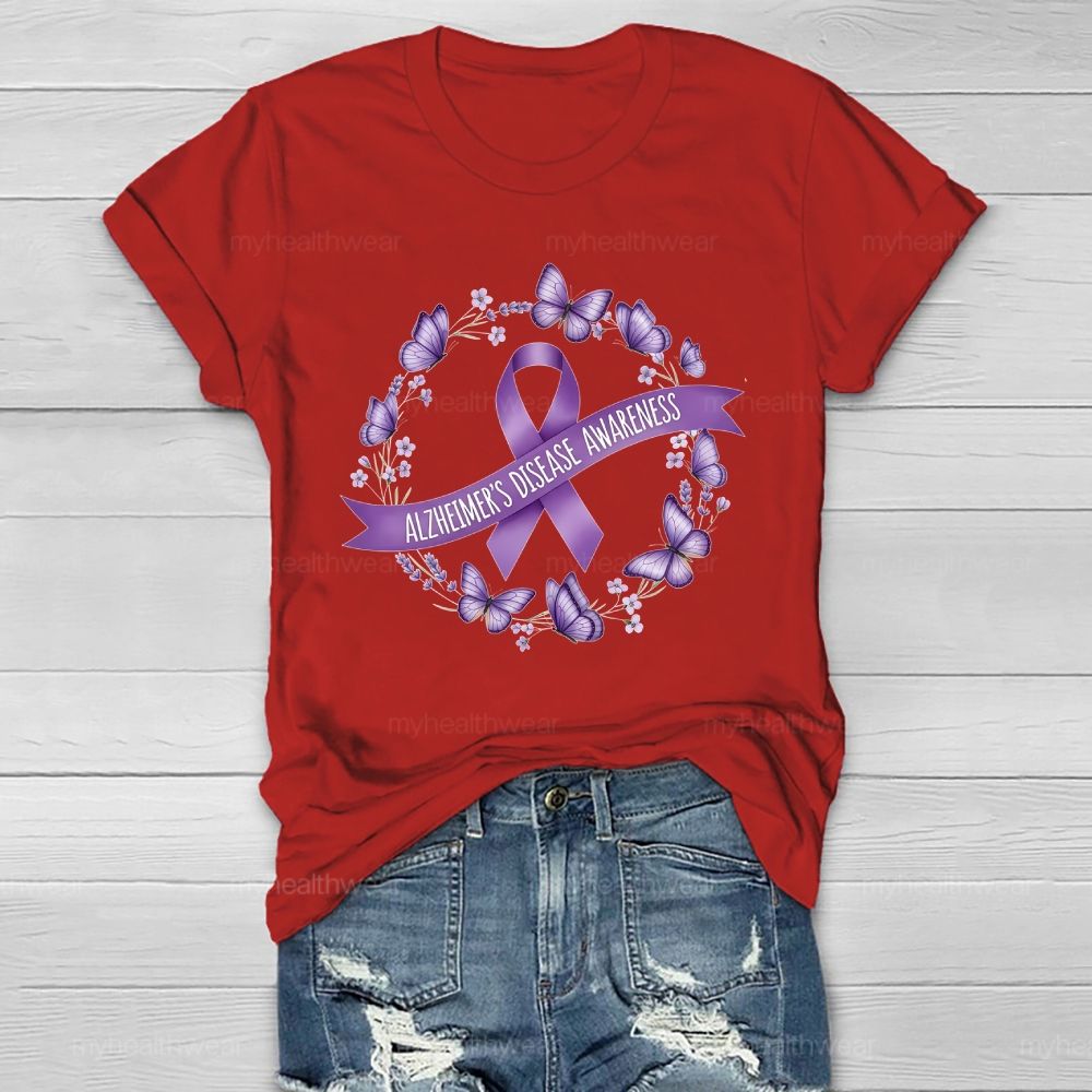 Alzheimer's Disease Awareness Butterfly Healthwear T-shirt
