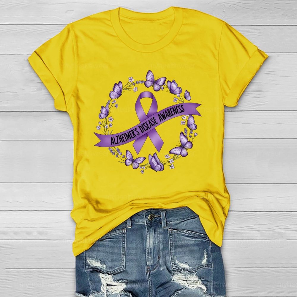 Alzheimer's Disease Awareness Butterfly Healthwear T-shirt