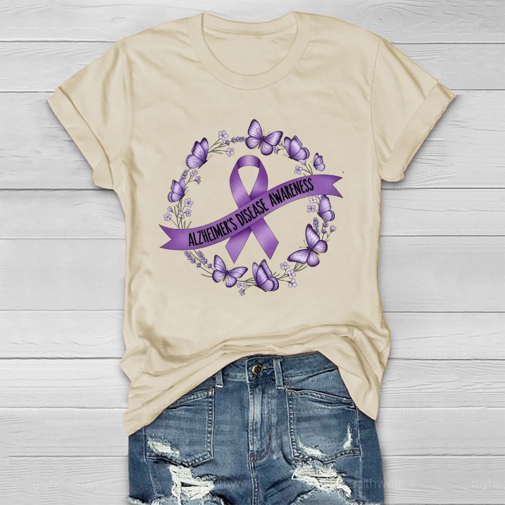 Alzheimer's Disease Awareness Butterfly Healthwear T-shirt