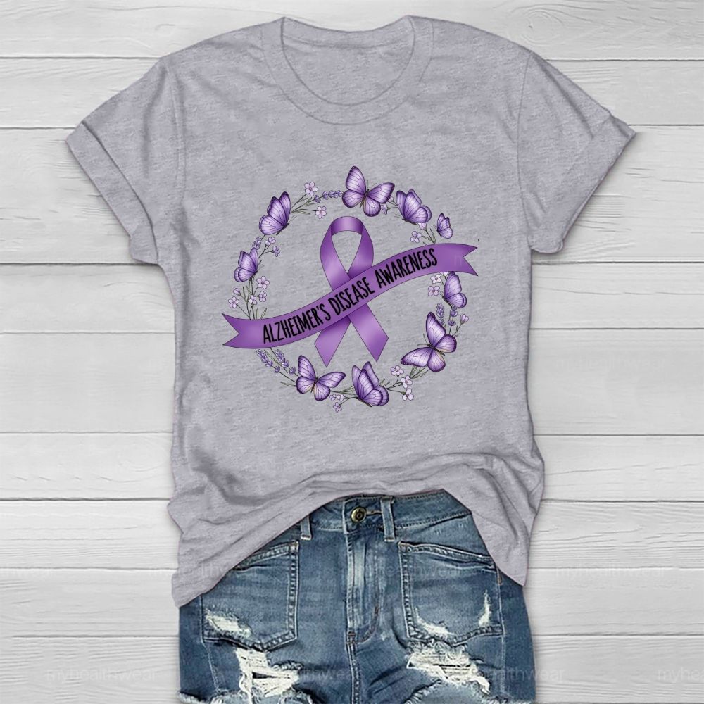 Alzheimer's Disease Awareness Butterfly Healthwear T-shirt
