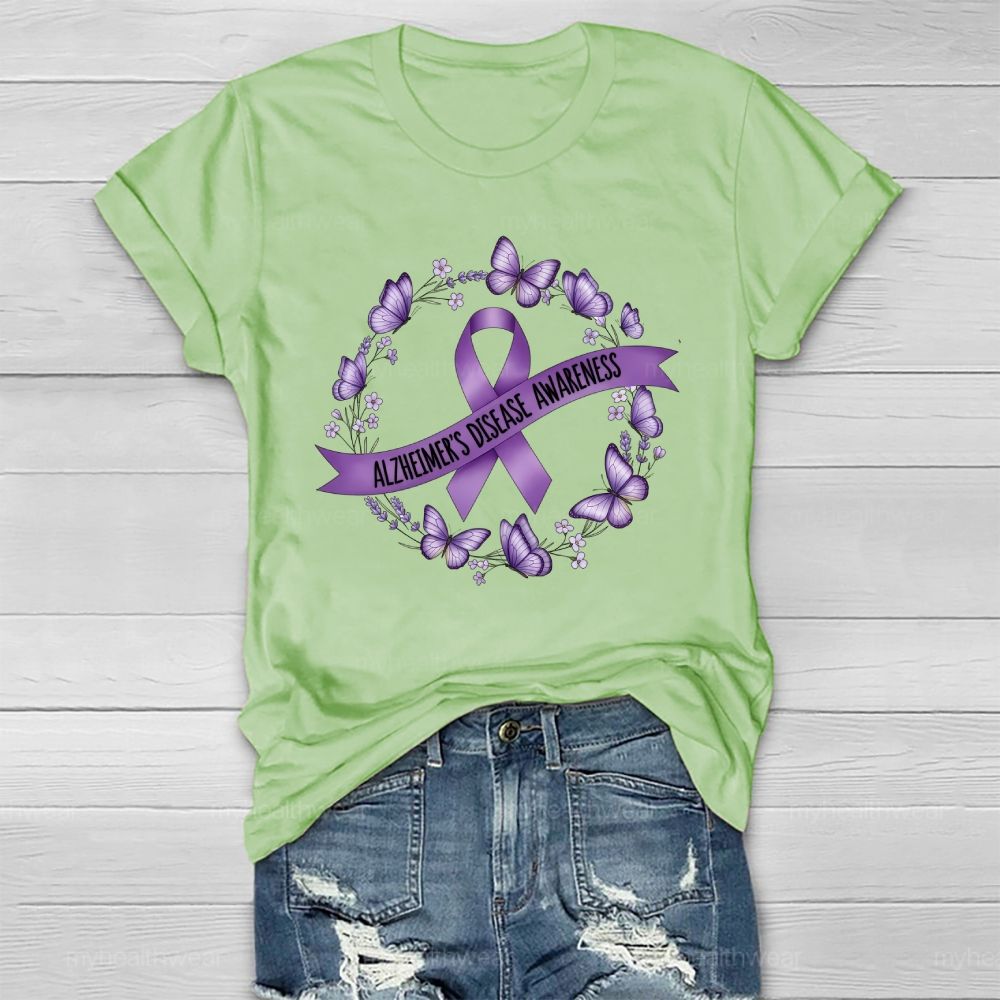 Alzheimer's Disease Awareness Butterfly Healthwear T-shirt