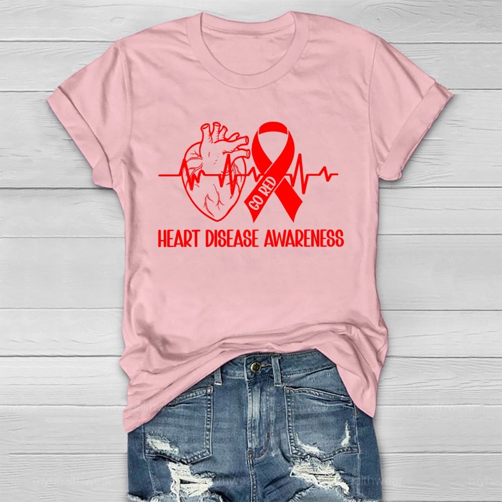 Go Red Heart Disease Awareness Healthwear T-shirt