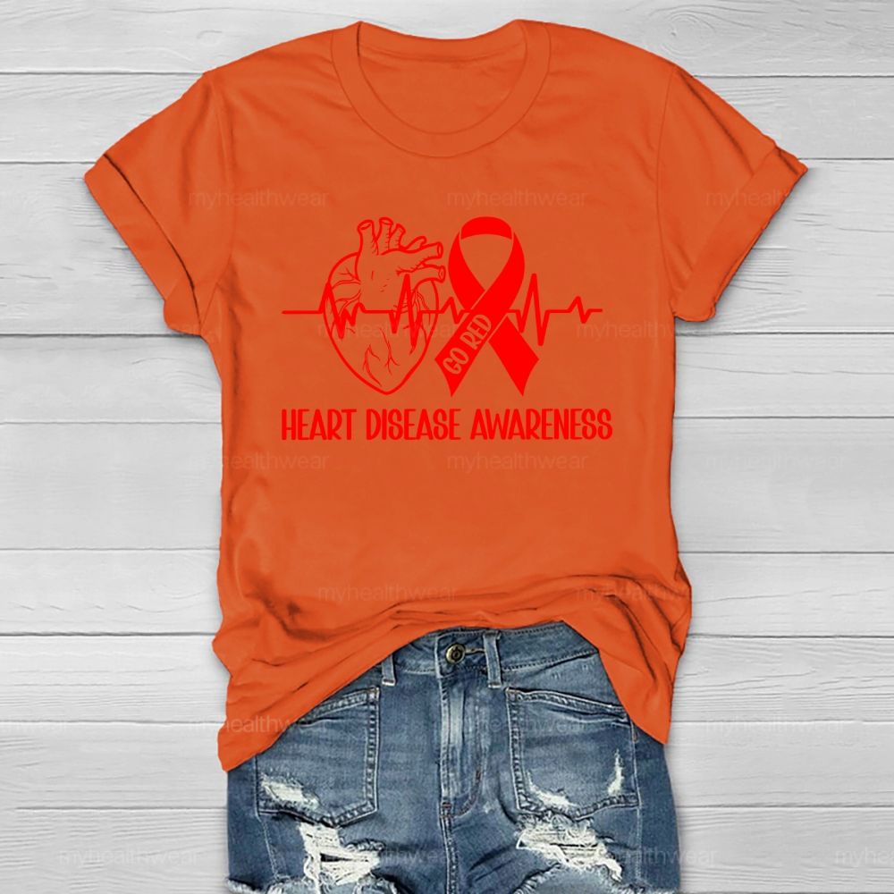 Go Red Heart Disease Awareness Healthwear T-shirt