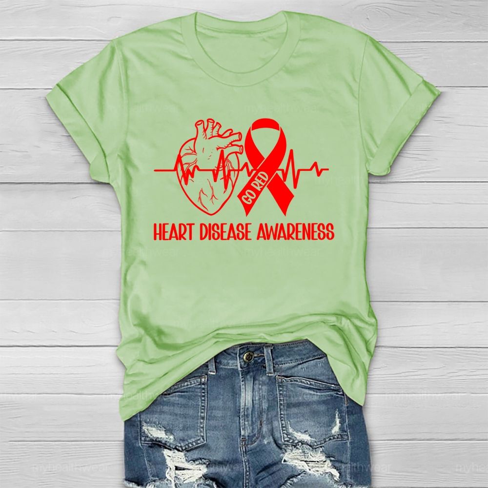 Go Red Heart Disease Awareness Healthwear T-shirt