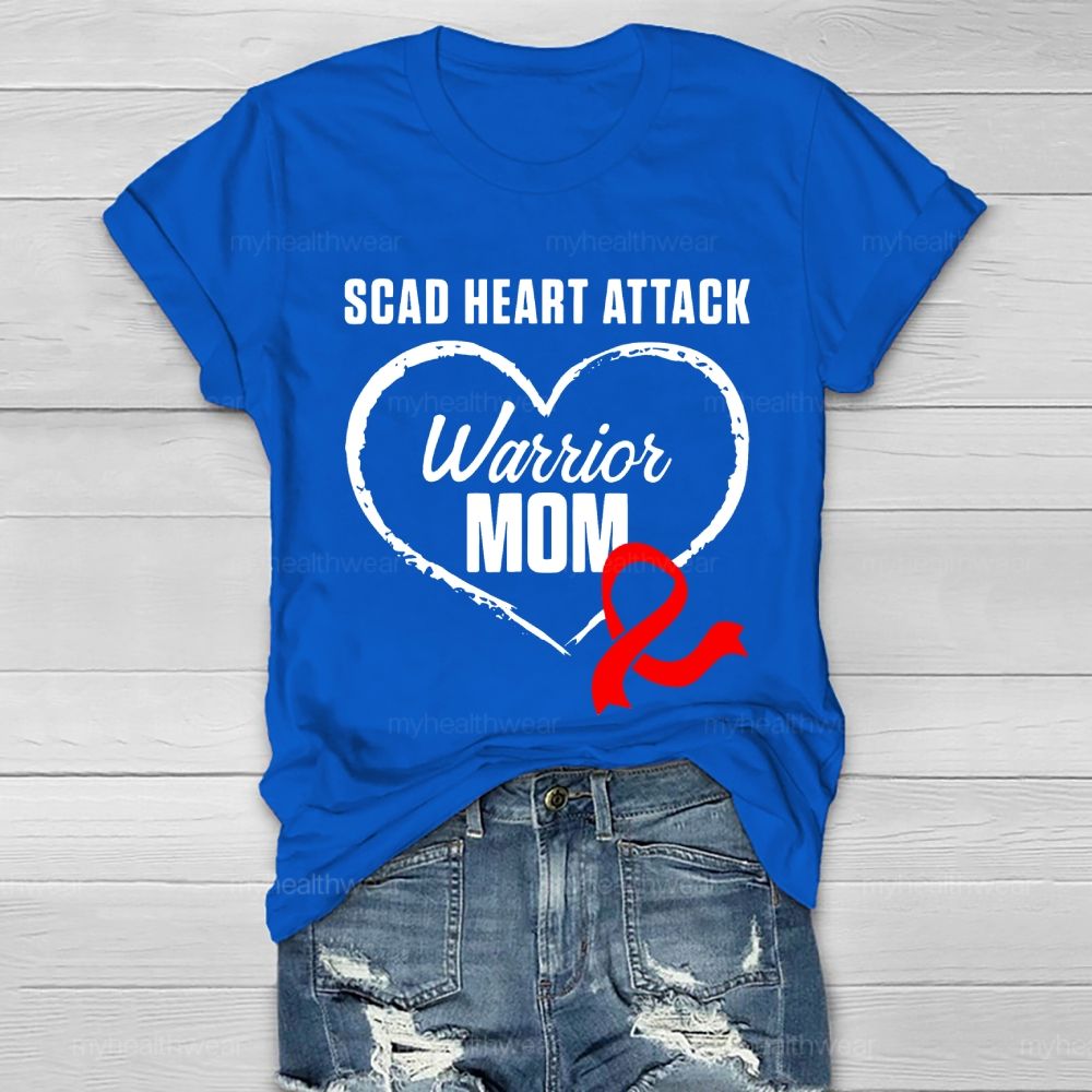 Personalized Scad Heart Attack Warrior Mom Healthwear T-shirt