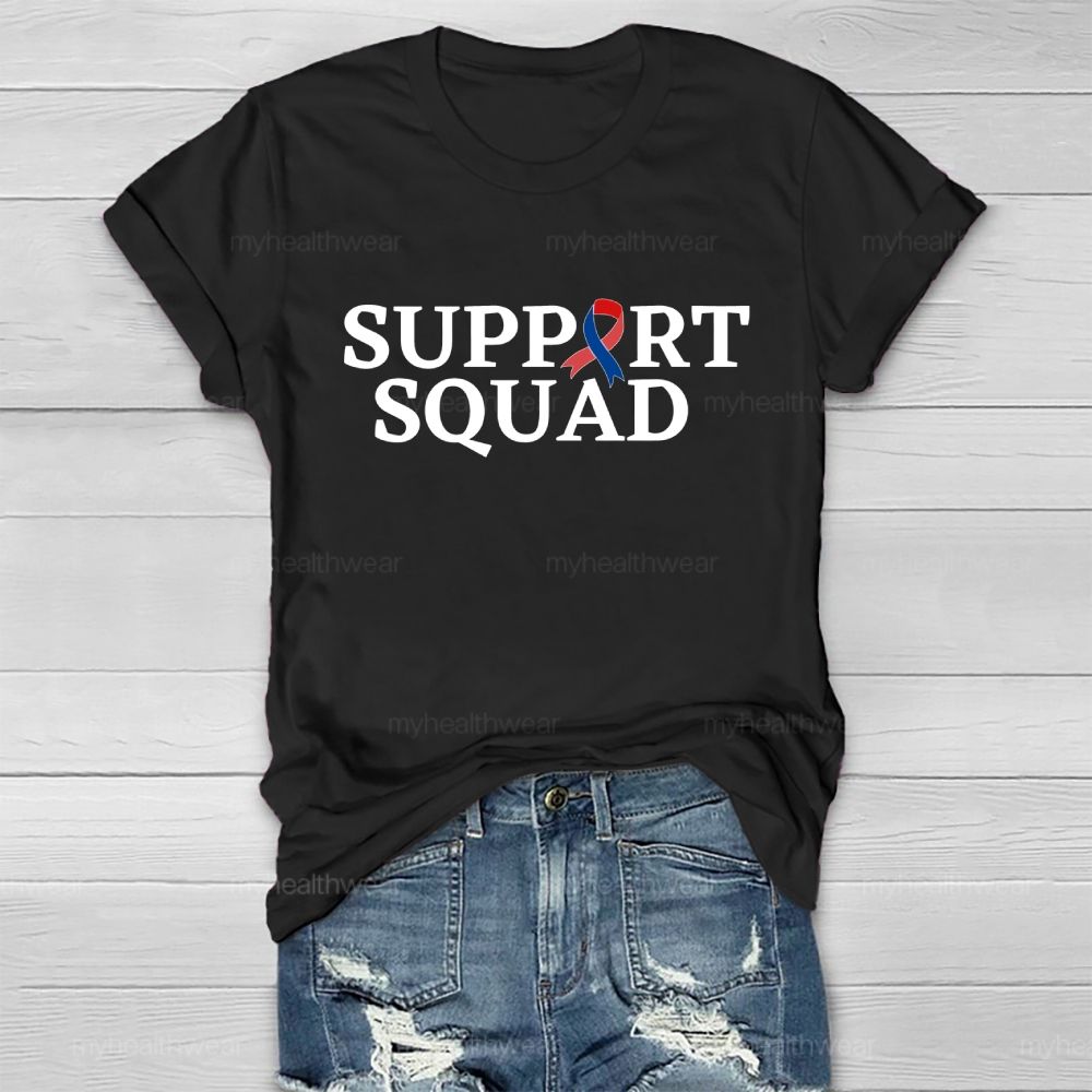 Support Squad Red And Blue Ribbons Healthwear T-shirt