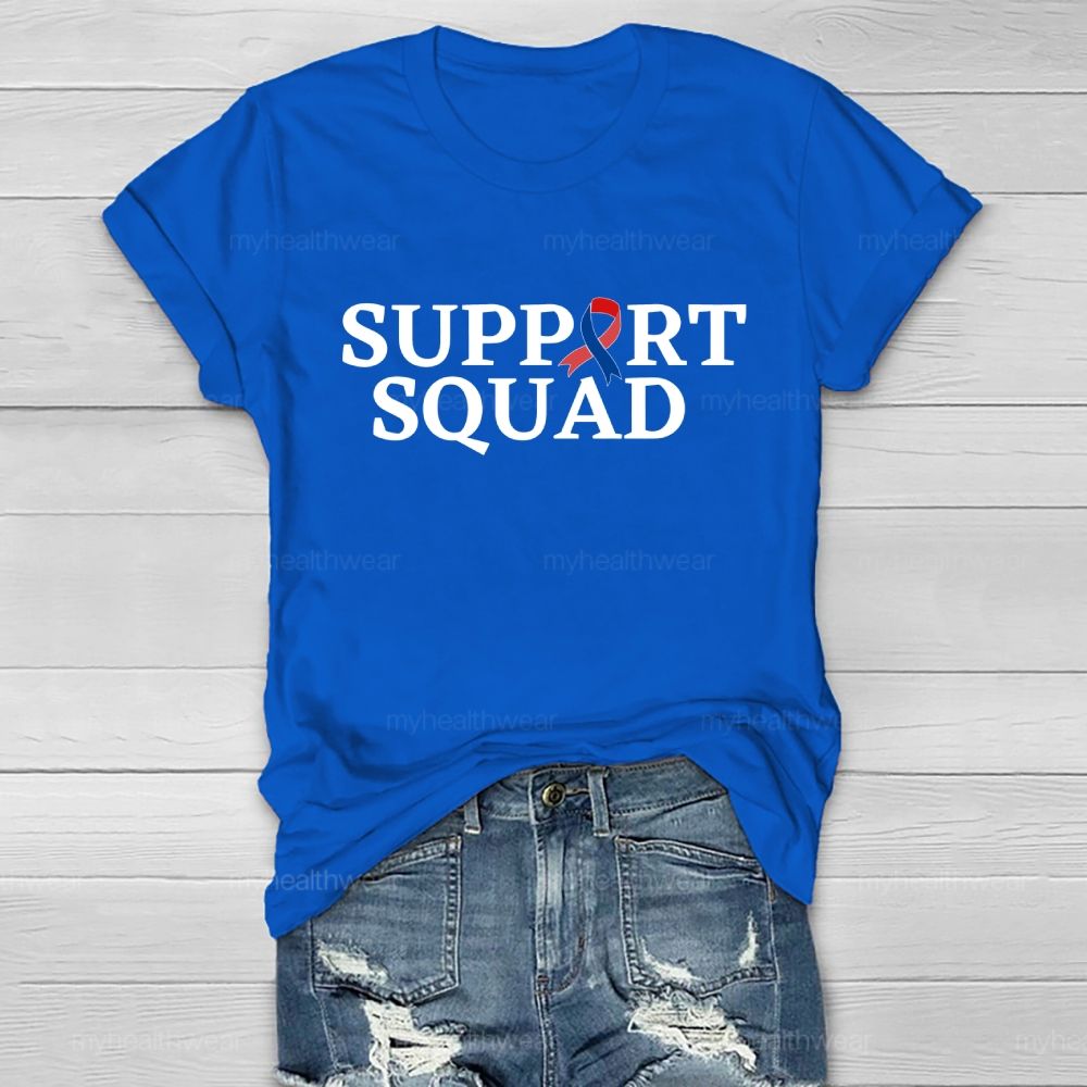 Support Squad Red And Blue Ribbons Healthwear T-shirt