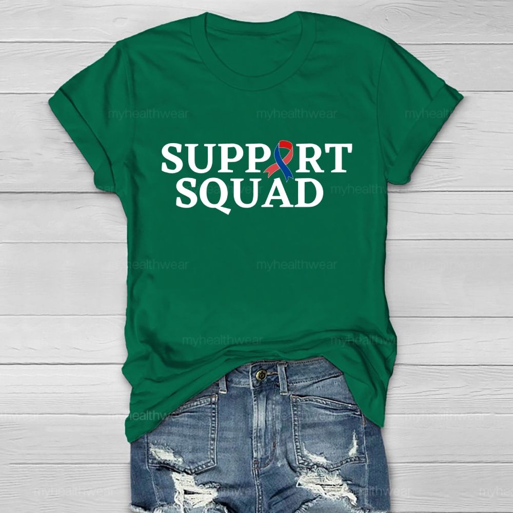 Support Squad Red And Blue Ribbons Healthwear T-shirt