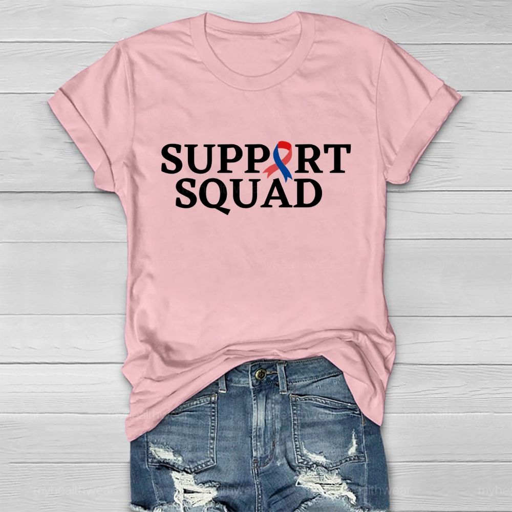Support Squad Red And Blue Ribbons Healthwear T-shirt