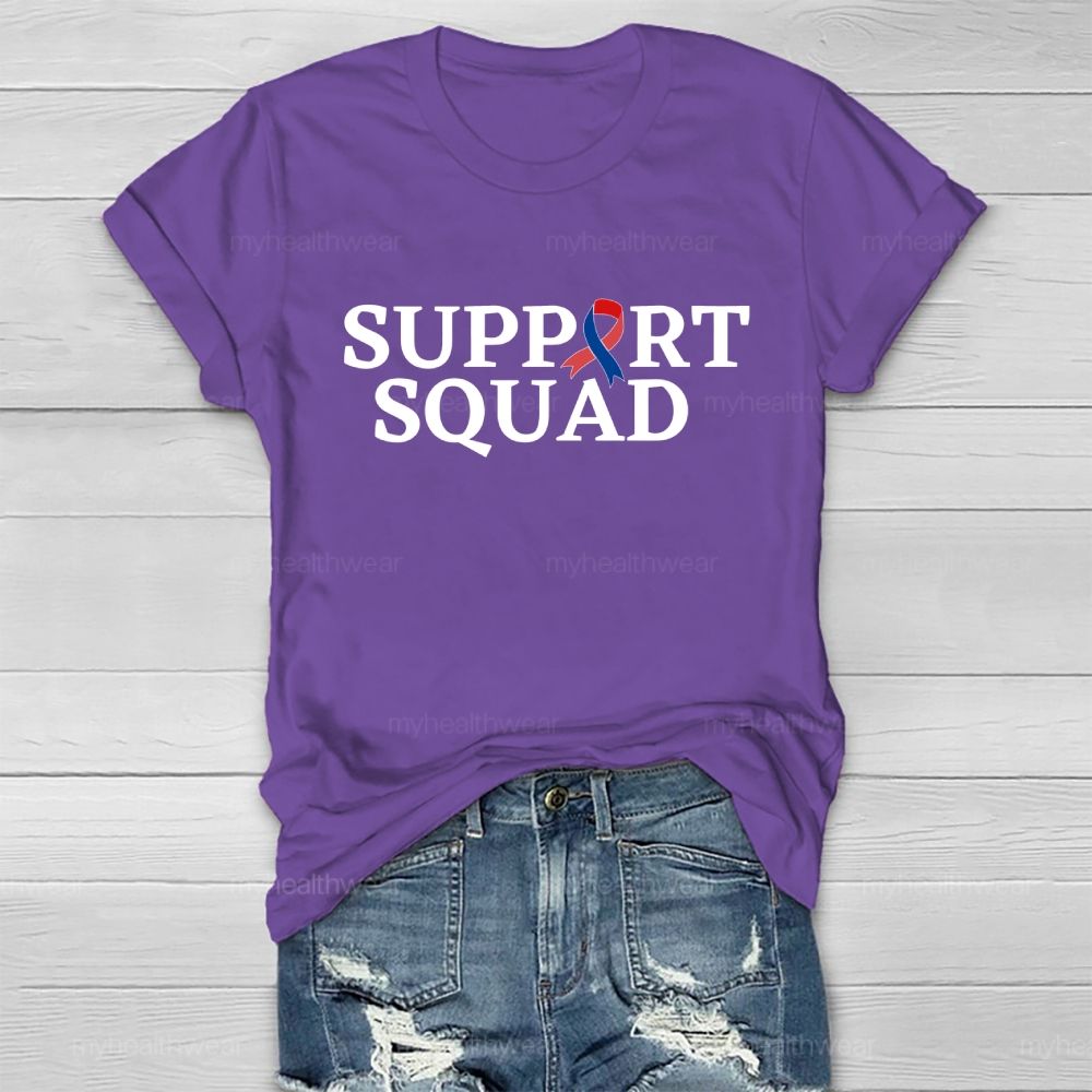 Support Squad Red And Blue Ribbons Healthwear T-shirt