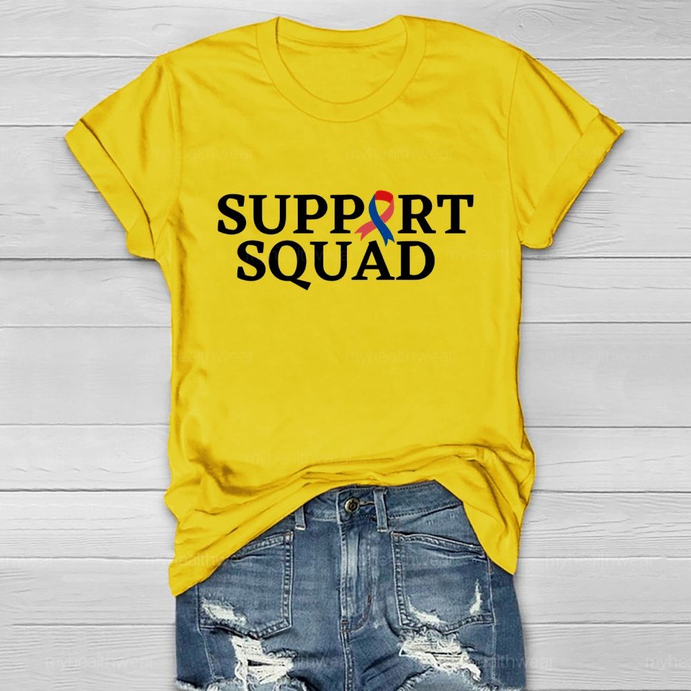 Support Squad Red And Blue Ribbons Healthwear T-shirt