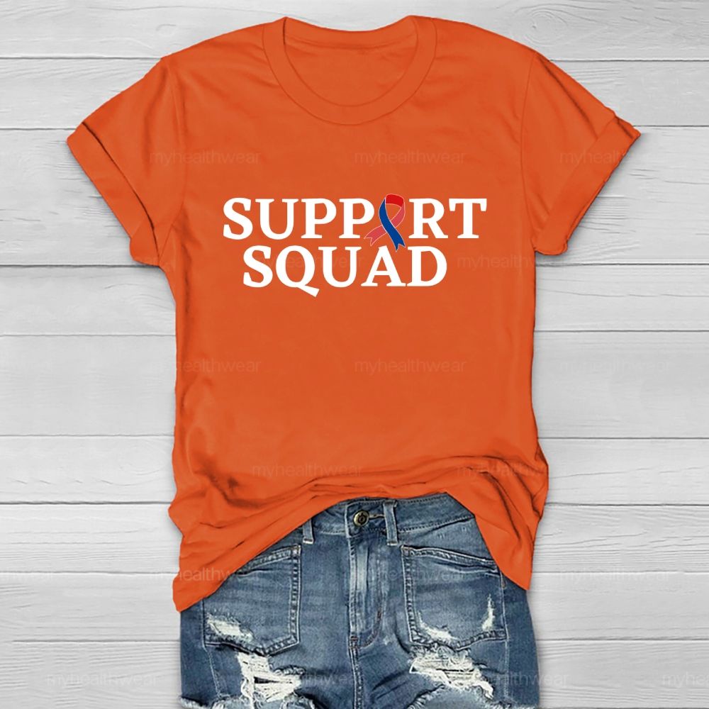 Support Squad Red And Blue Ribbons Healthwear T-shirt