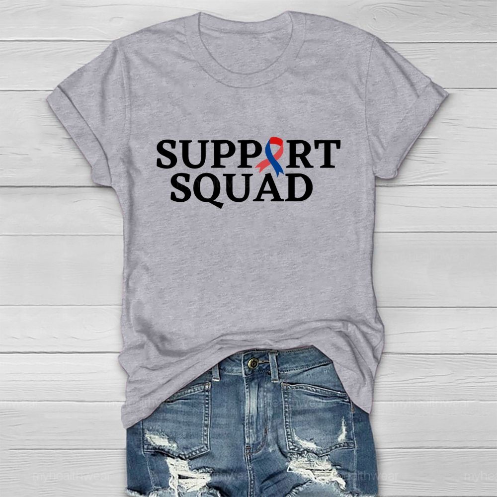 Support Squad Red And Blue Ribbons Healthwear T-shirt
