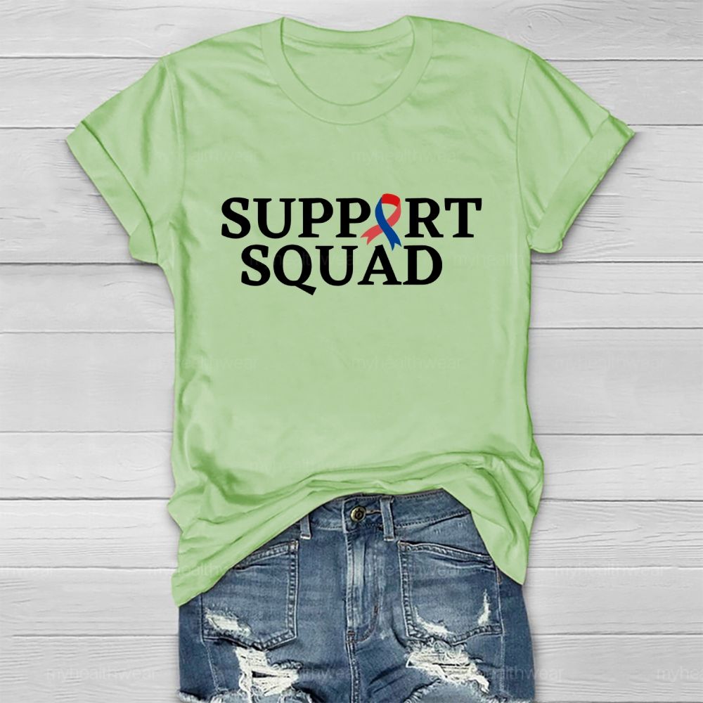 Support Squad Red And Blue Ribbons Healthwear T-shirt