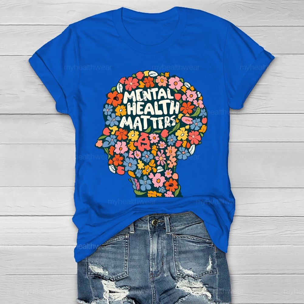 Mental Health Matters Flower Brain Healthwear T-shirt