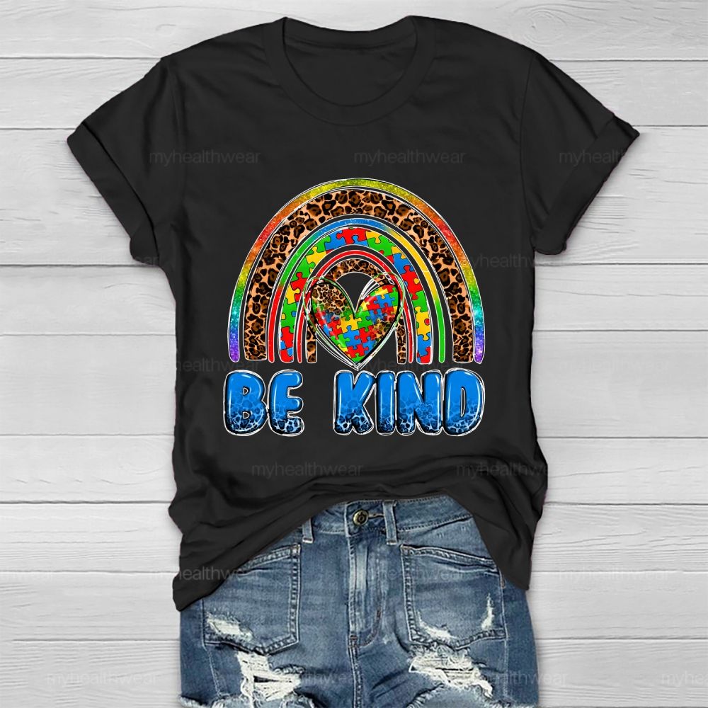 Be Kind Puzzle Rainbow Healthwear T-shirt