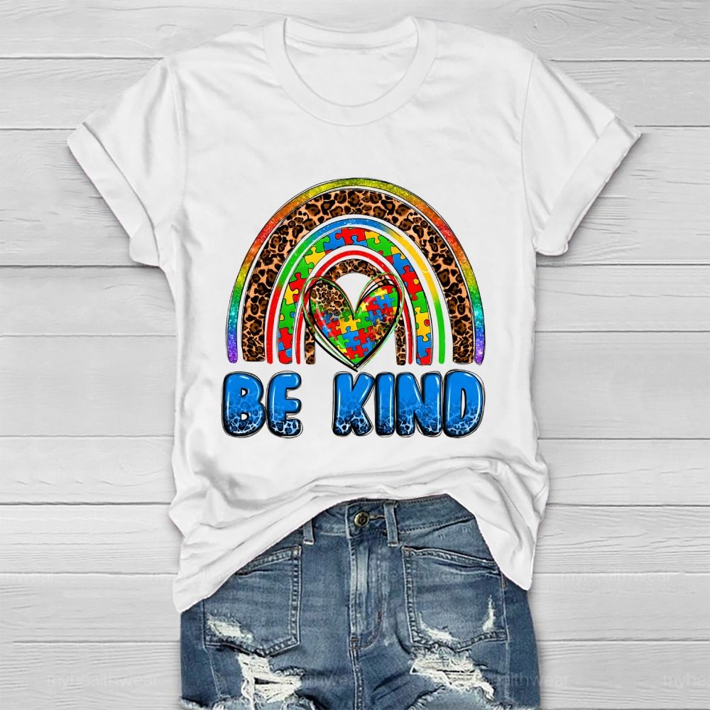 Be Kind Puzzle Rainbow Healthwear T-shirt