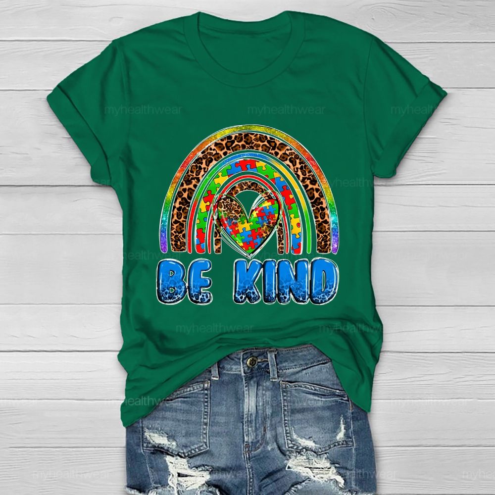 Be Kind Puzzle Rainbow Healthwear T-shirt