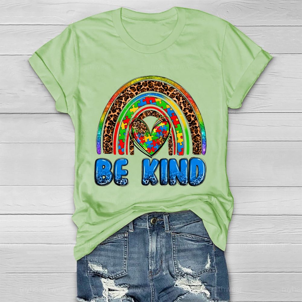 Be Kind Puzzle Rainbow Healthwear T-shirt
