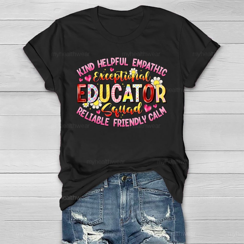 Kind Helpful Empathetic Exceptional Education Squad Healthwear T-shirt