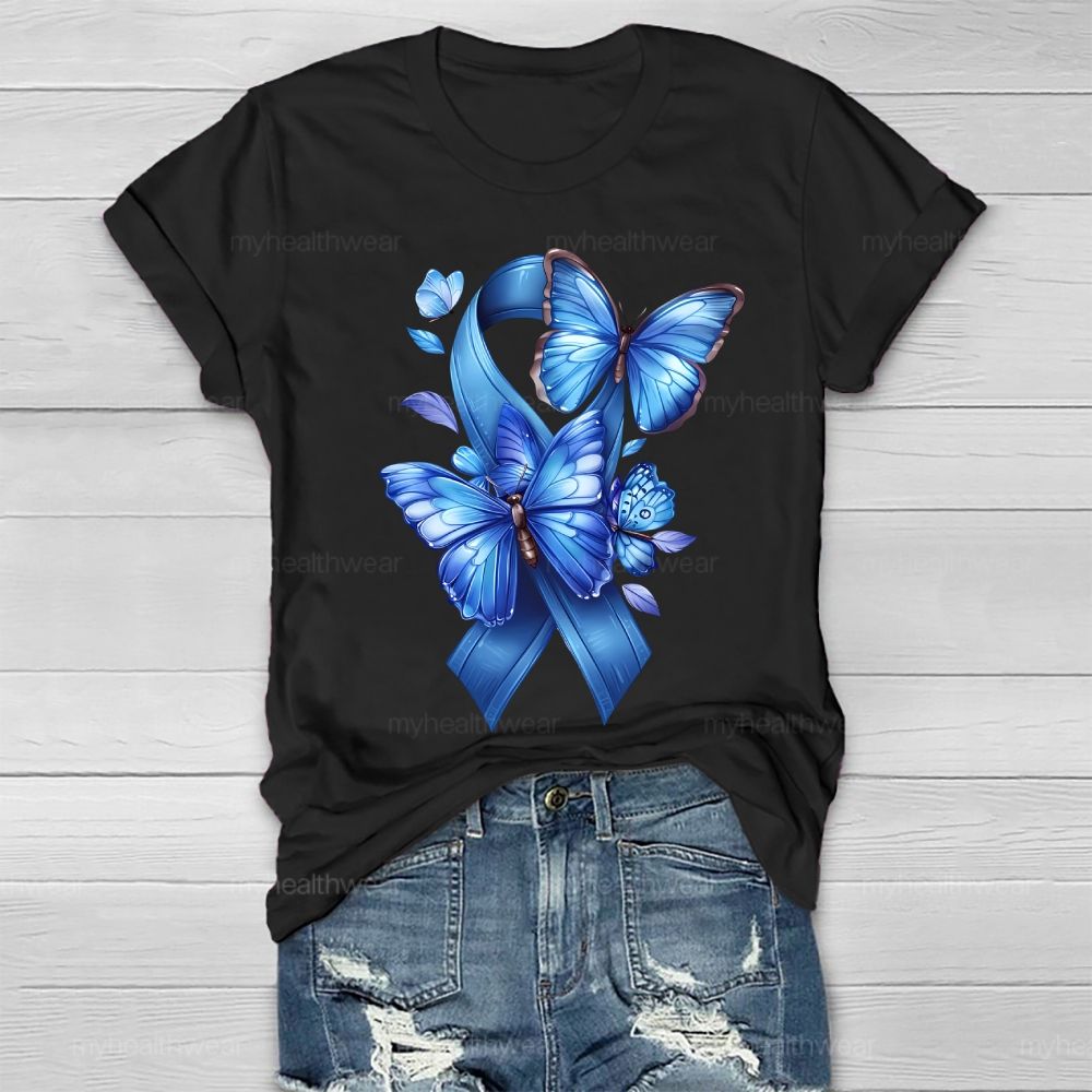 Blue Ribbon Butterfly Healthwear T-shirt